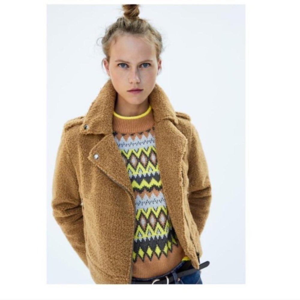 Zara Teddy Moto Jacket